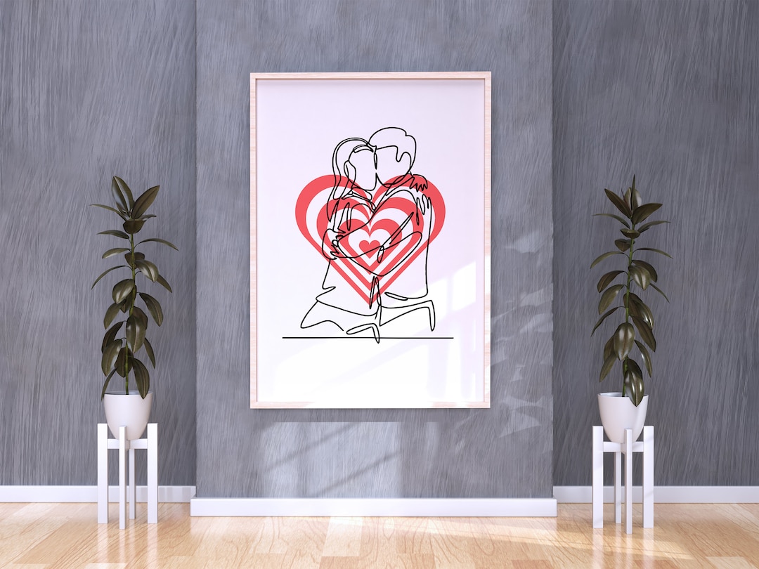 Man and Woman Line Art, Lover Line Art, Minimalist Line Art, One Line ...