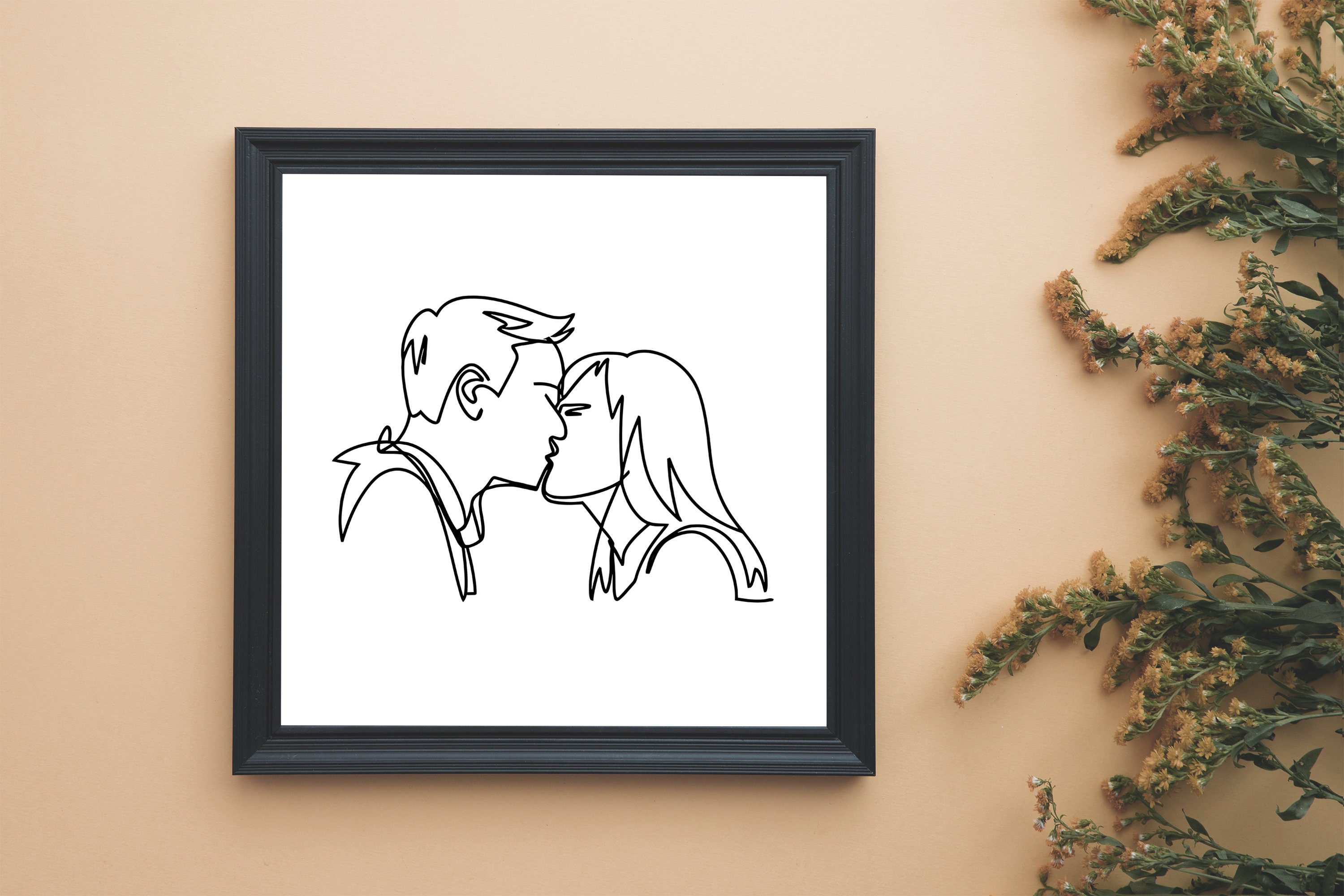Man and Woman Line Art, Lover Line Art, Minimalist Line Art, One Line ...