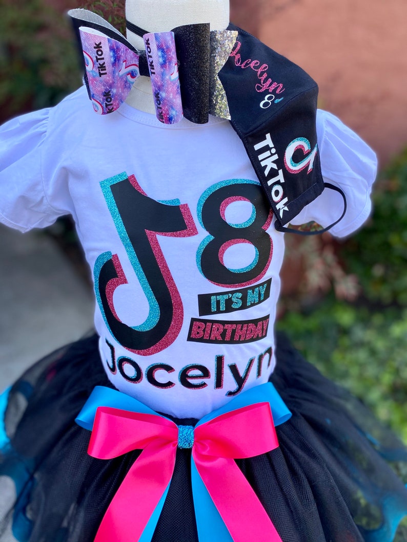 CUSTOM TIK TOK inspired tutu set/ outfit birthday pink | Etsy