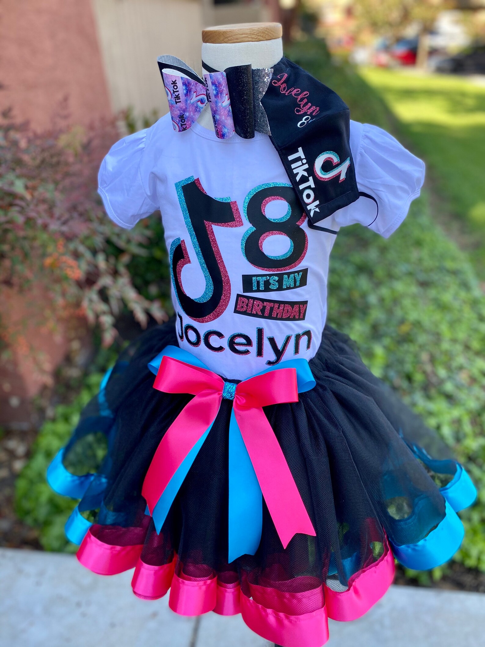 CUSTOM TIK TOK inspired tutu set/outfitTik tok birthday Etsy