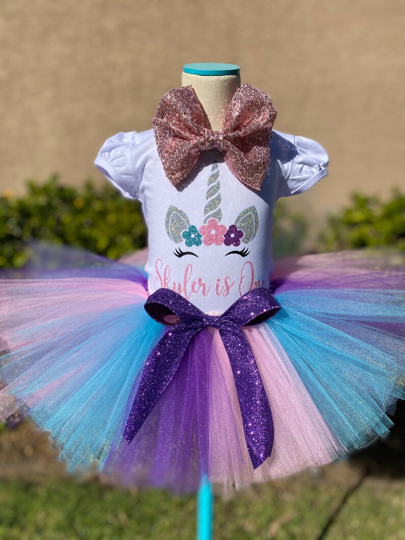 Unicorn Birthday Outfit Unicorn shirt Unicorn rainbow tutu Etsy