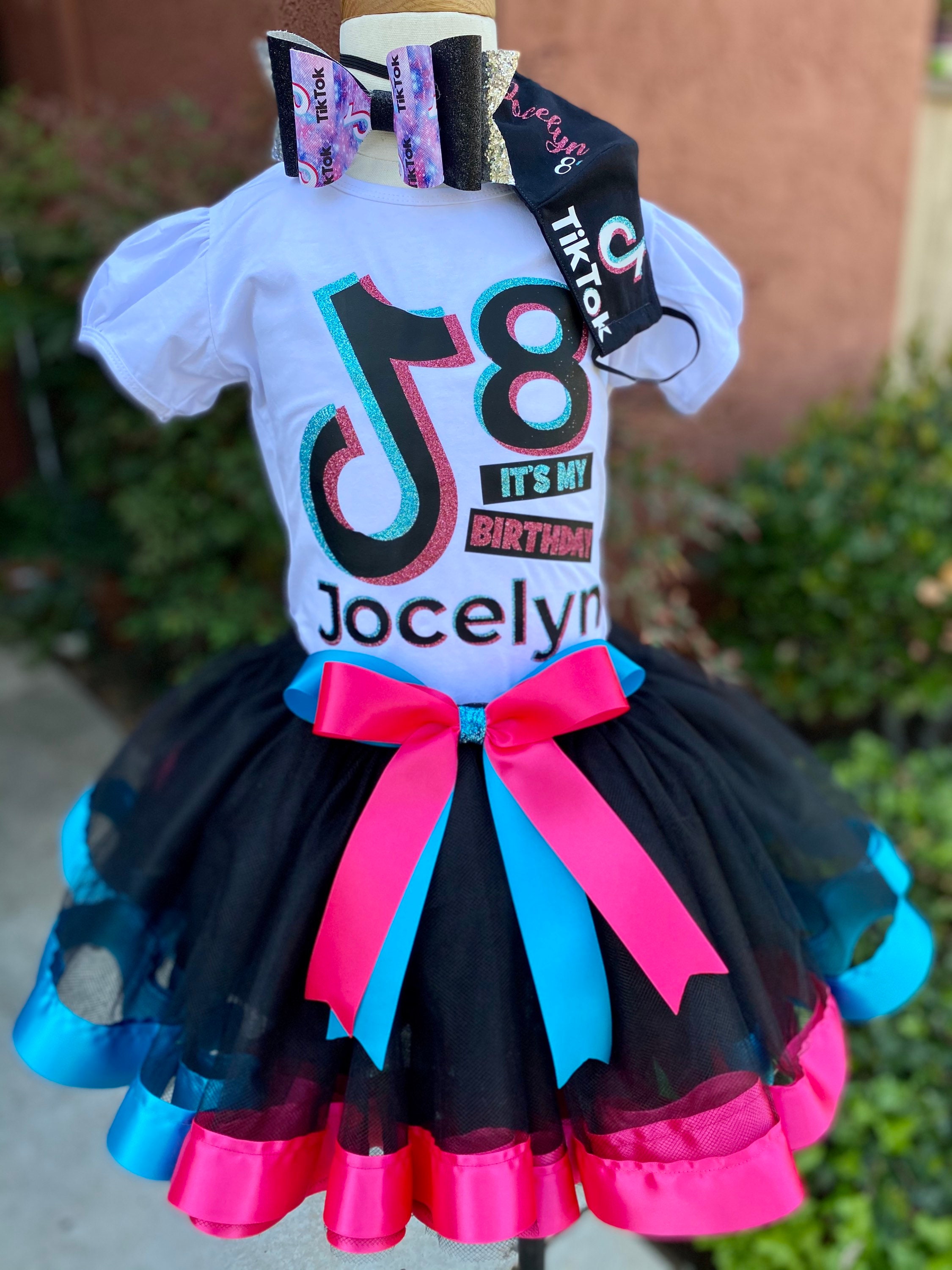 PERSONALIZADO TIK TOK inspirado tutú conjunto / traje Tik tok Etsy