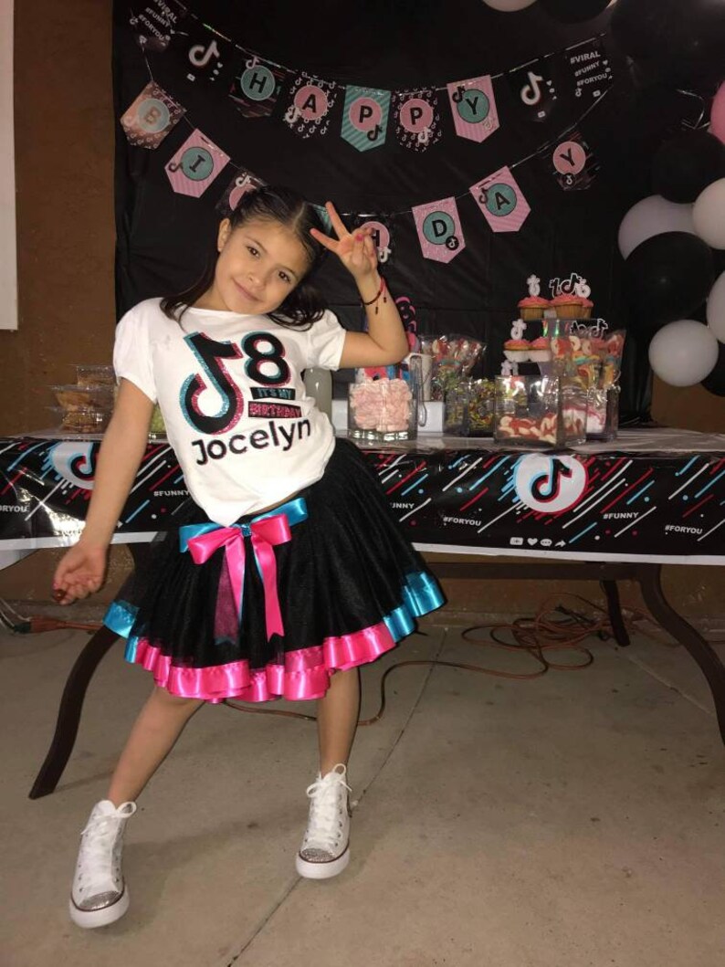 CUSTOM TIK TOK inspired tutu set/ outfit birthday pink | Etsy
