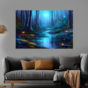 Magical Fairy Forest Digital Print Fantasy Forest Wall Art Prints Trendy Fantasy Home Decor Whimsical Art Gift Dorm Wall Art Gift Nursery