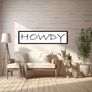 Howdy Wall Art, Howdy Poster, Howdy Welcome Sign, Western Wall Decor, Farmhouse Decor, Cowgirl Wall Art, Howdy