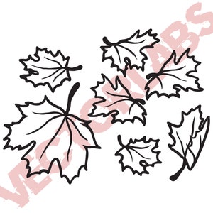 Herbst Blätter Fallen Umriss Vektor Design SVG PDF EPS Muster