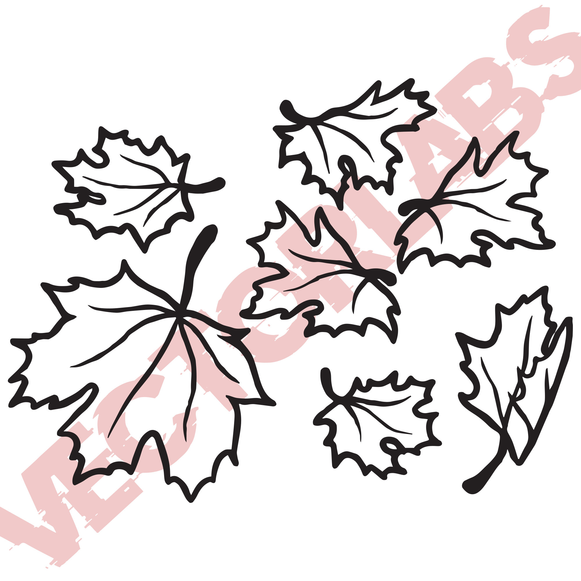 Autumn Leaves Falling Outline Vector Design SVG PDF EPS Pattern Etsy