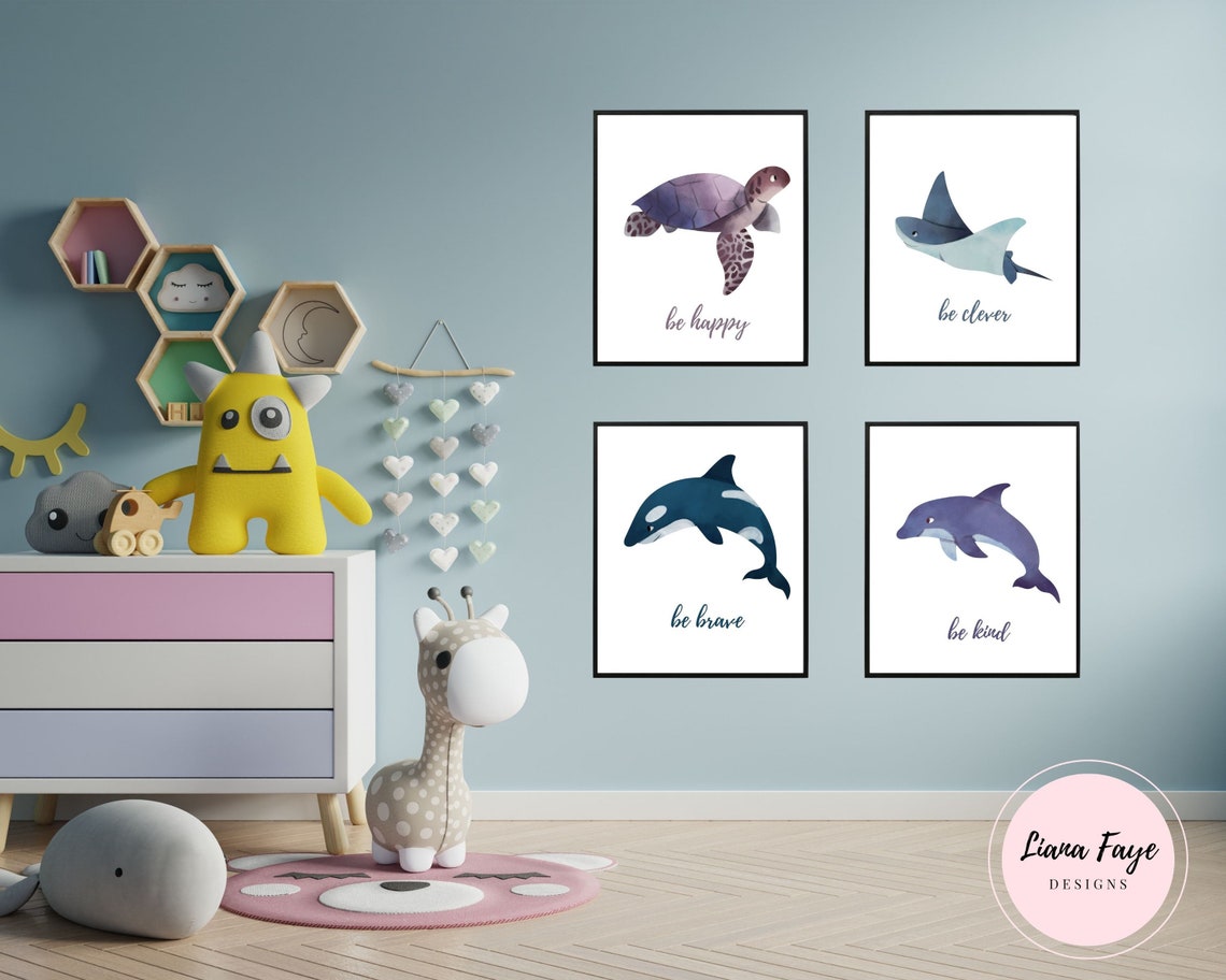 Sea animals nursery prints Ocean Animals Nursery Decor ...