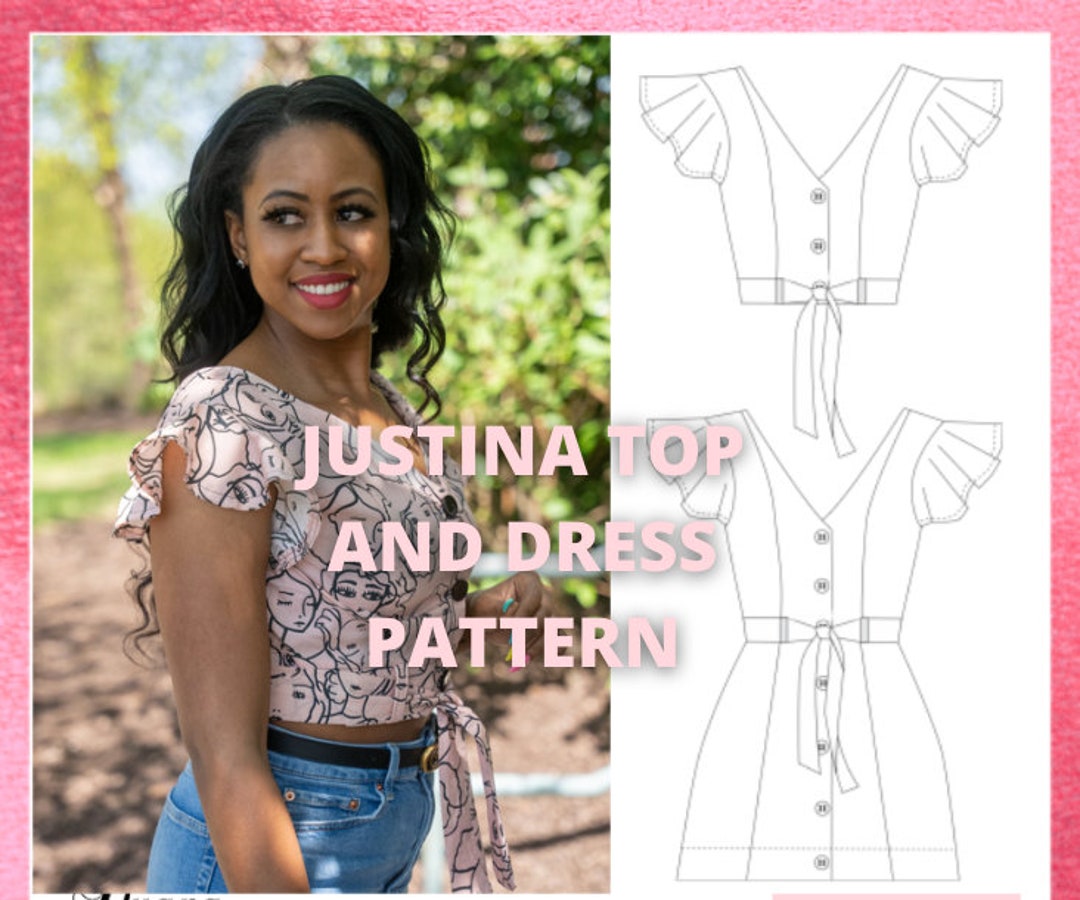 Justina Top & Dress Pattern A4 US Letter A0/copyshop PDF - Etsy