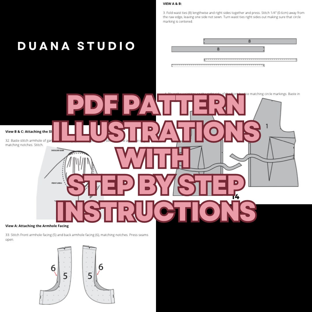 Custom Illustrations for PDF Pattern Instructions - Etsy