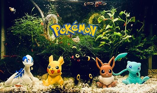 ポケモン水族館の装飾 - ピカチュウ、イーブイ、ルギア、シャイニー