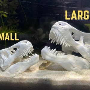 T Rex Aquarium Decoration | White Dinosaur Fish Tank Decor | Household Ornament | Small, Large sizes available