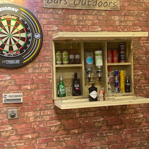 The Henry A Handmade wall mounted Bar With drop down table