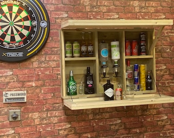 The Henry A Handmade wall mounted Bar With drop down table