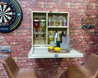 Handmade Drop Down Wall Bar: Rustic Outdoor Garden Bar