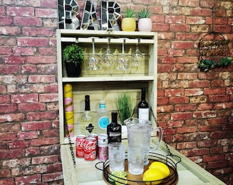 The Ruby Handmade Bar cabnet with drop down table