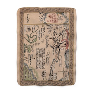 Thorin s Map Sherpa Blanket | LOTR Medieval Fantasy Map