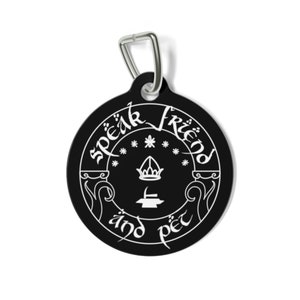 Doors of Durin Pet Tag, speak friend an pet custom pet tag