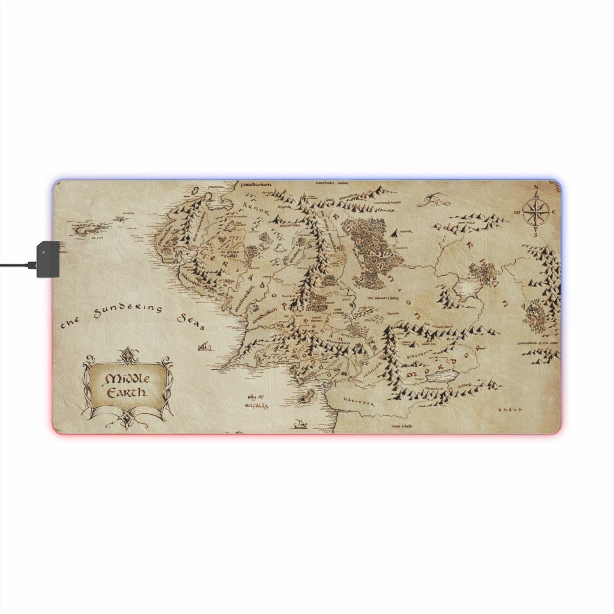 Discover LOTR - Middle Earth -  LED Gaming Mouse Pad