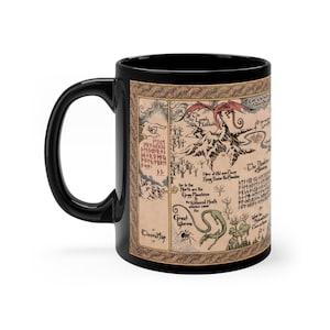 Thorin's map and Bilbo Baggins Black mug 11oz