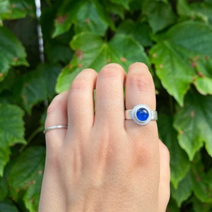 Blue Spinel Sterling Silver Satement Ring