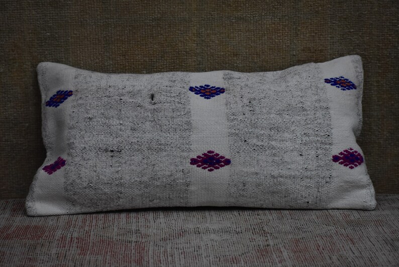 Kilim pillowcase Turkish Kilim Pillow Kilim Cover 12x24 Oriental Pillow Boho Lumbar Ethnic Cushion Throw Pillow UKK0934