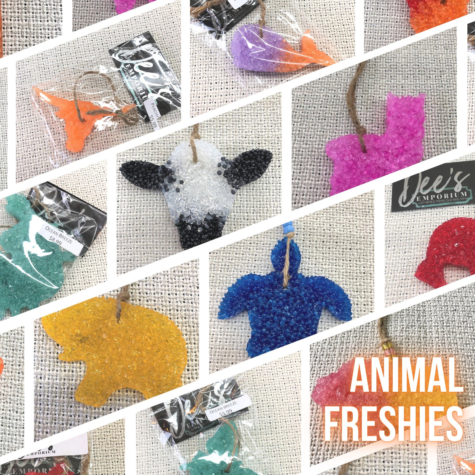 Car Air Fresheners FRESHIE Animals Choose Shape Color Scent FULL