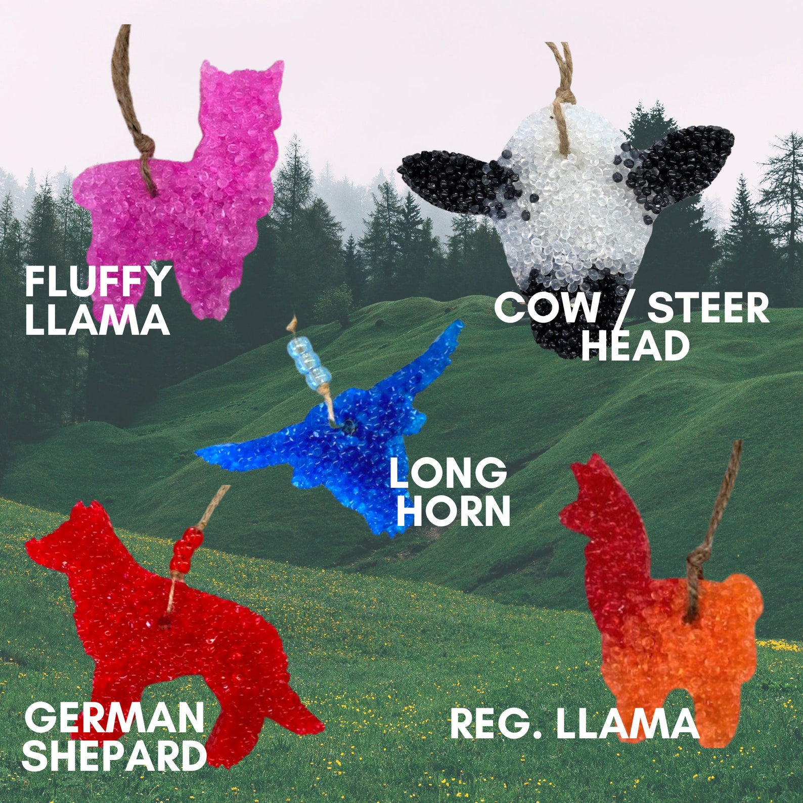 Car Air Fresheners FRESHIE Animals Choose Shape Color Scent FULL