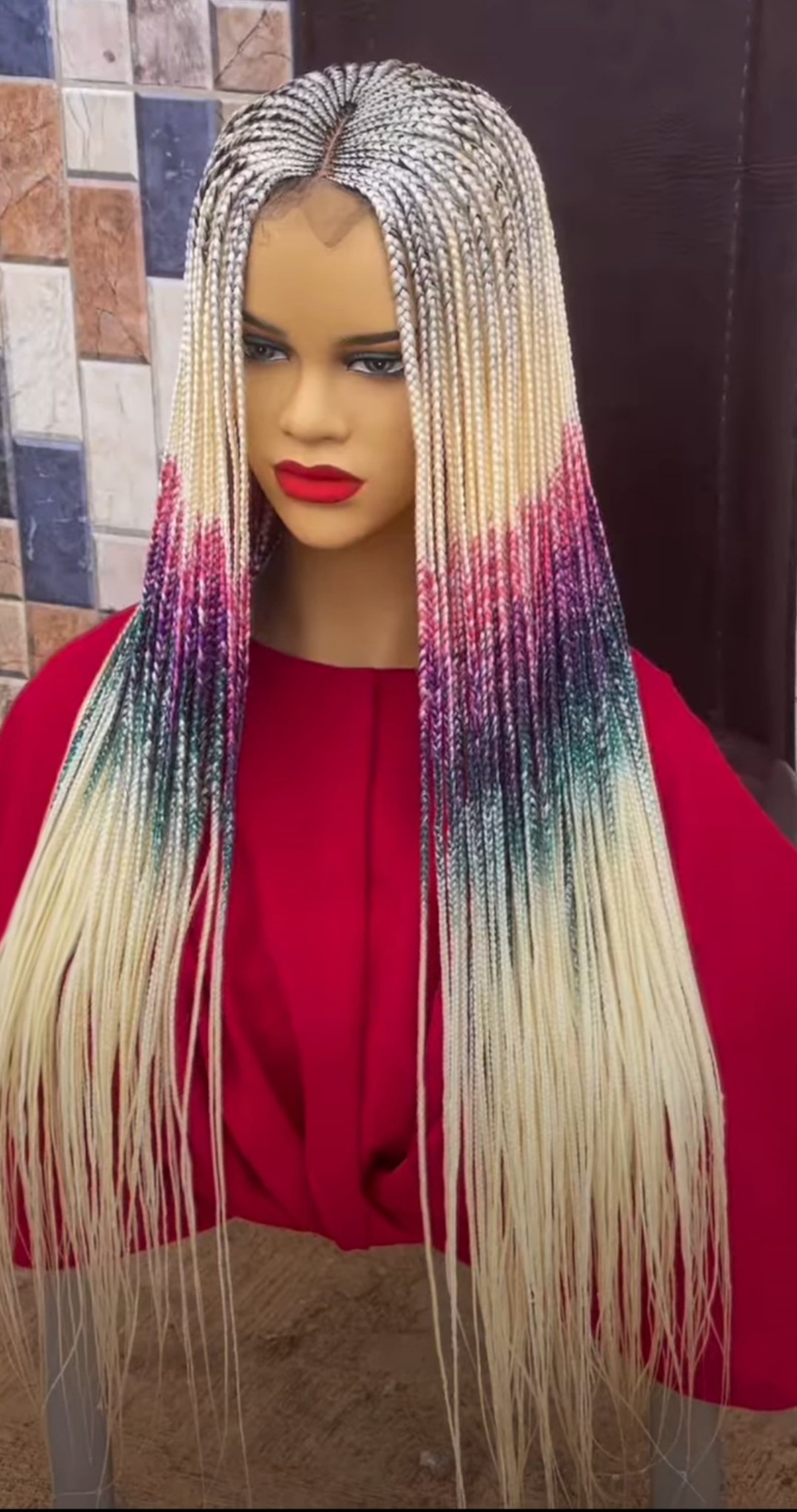 Braided Wigbox Braided Wig lace Front Wigfull Lace Wig Etsy