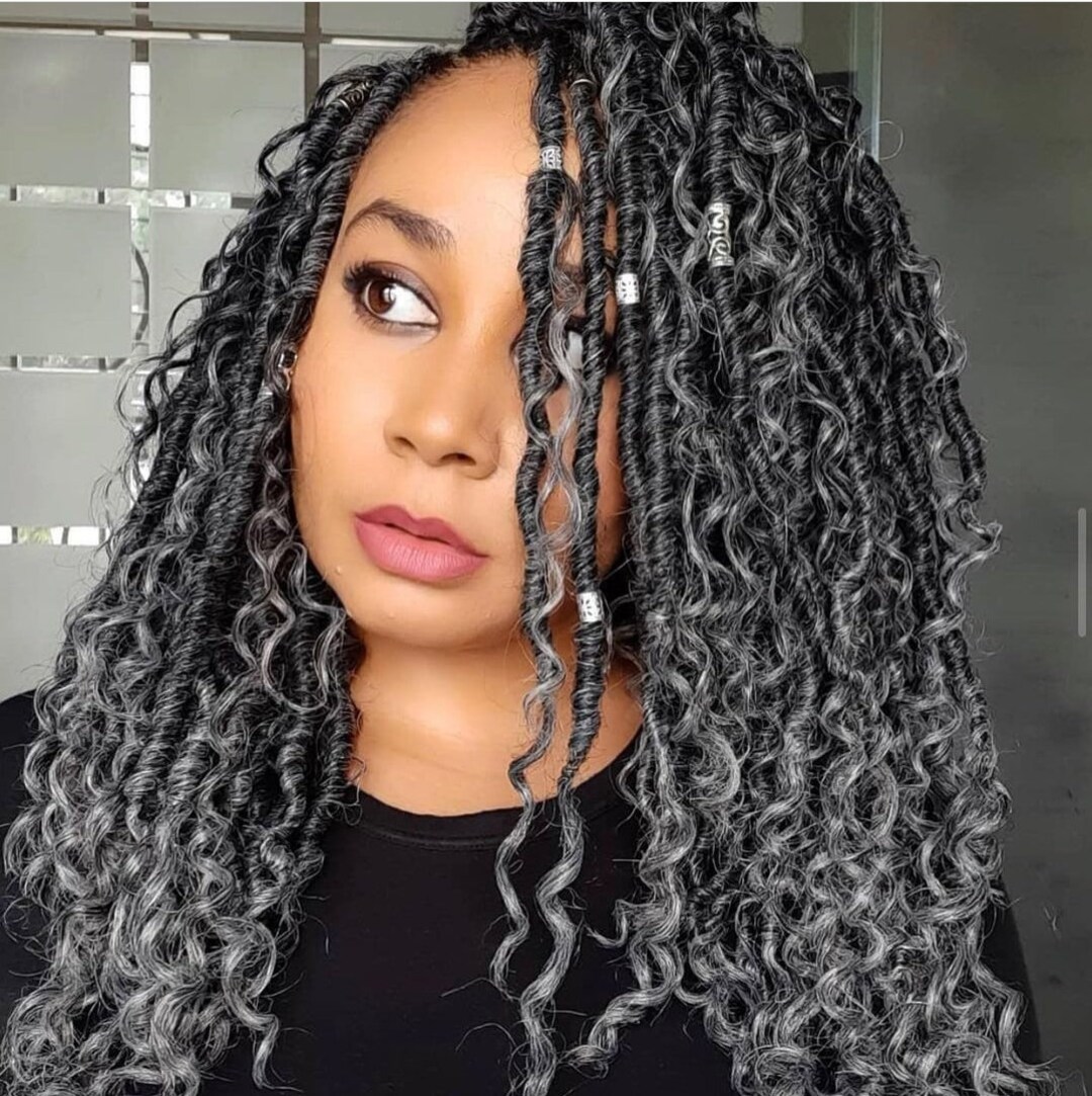 Salt and Pepper Bohemian Goddess Locs Wig Front Lace Wig Lace Etsy