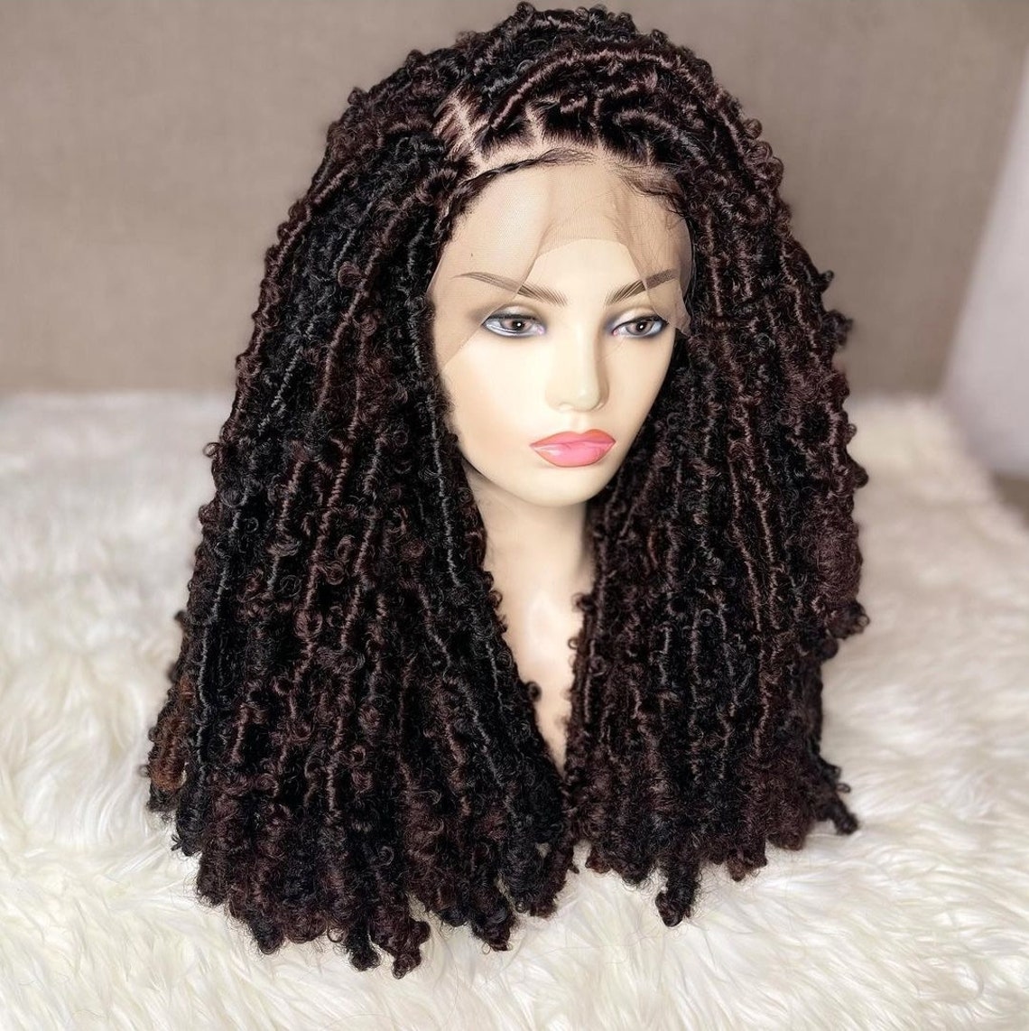 Butterfly Locs Wig Full Lace Wig Lace Front Wig Faux Locks Etsy