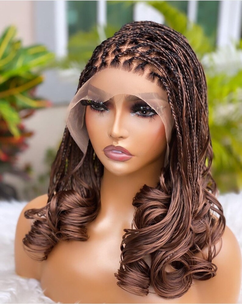 Curly Box Braided Wig lace Front Wigfull Lace Wig Cornrow Etsy