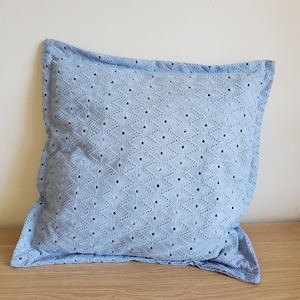 Newborn posing pillow, blue lace pillowcase, baby boy, nursery, decor, lace cover 16x16, baby prop