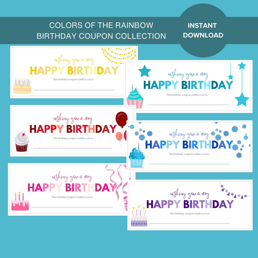 Birthday Gift, Happy Birthday Coupon, Printable Coupon, Birthday ...