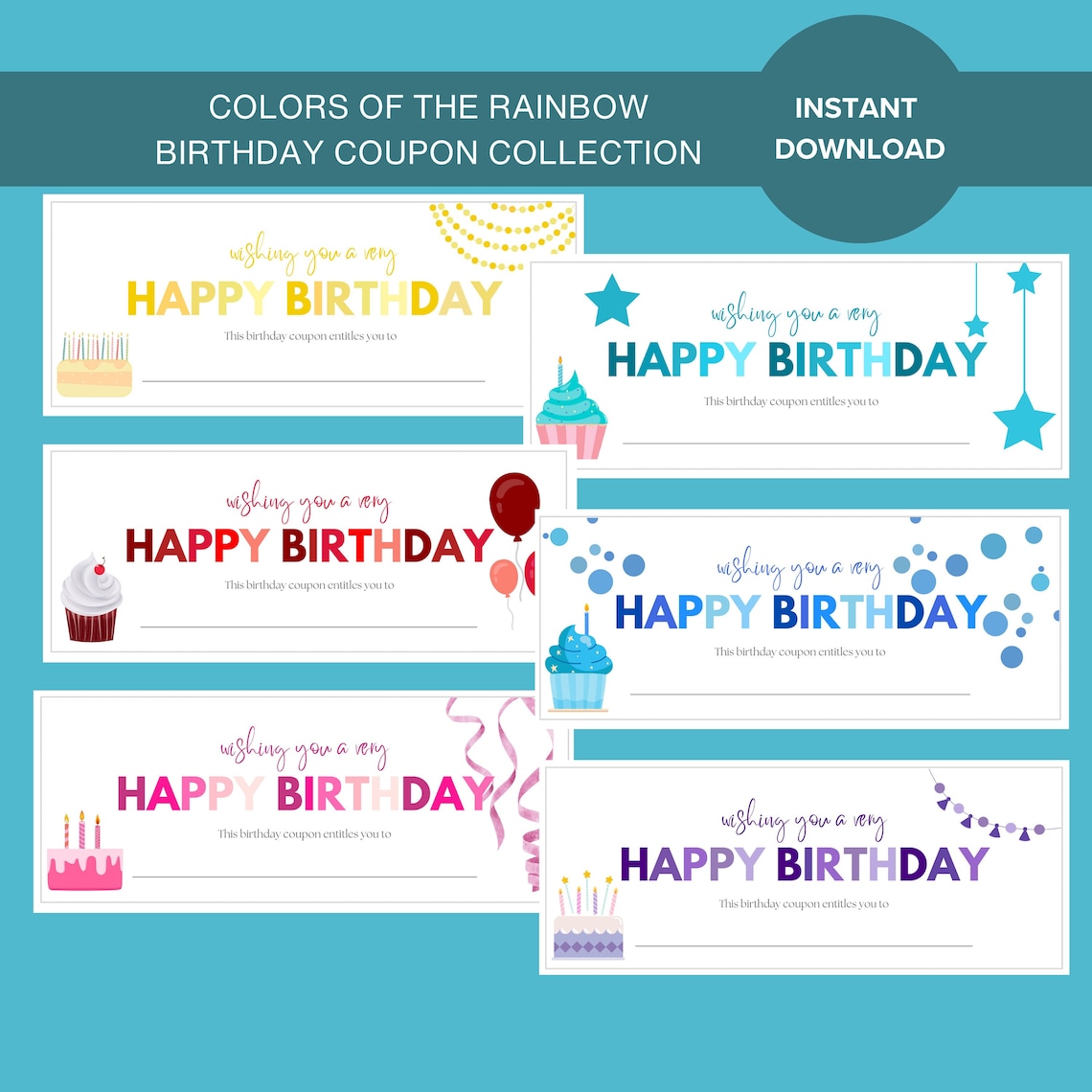 Birthday Gift, Happy Birthday Coupon, Printable Coupon, Birthday ...