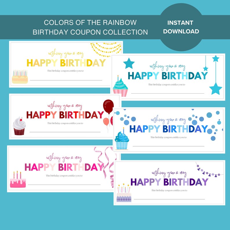 Birthday Gift, Happy Birthday Coupon, Printable Coupon, Birthday ...