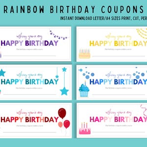 Birthday gift, Happy Birthday Coupon, Printable coupon, Birthday Present, Fill-in-the-blank, DIY Birthday, Gift Voucher, Printable, A4