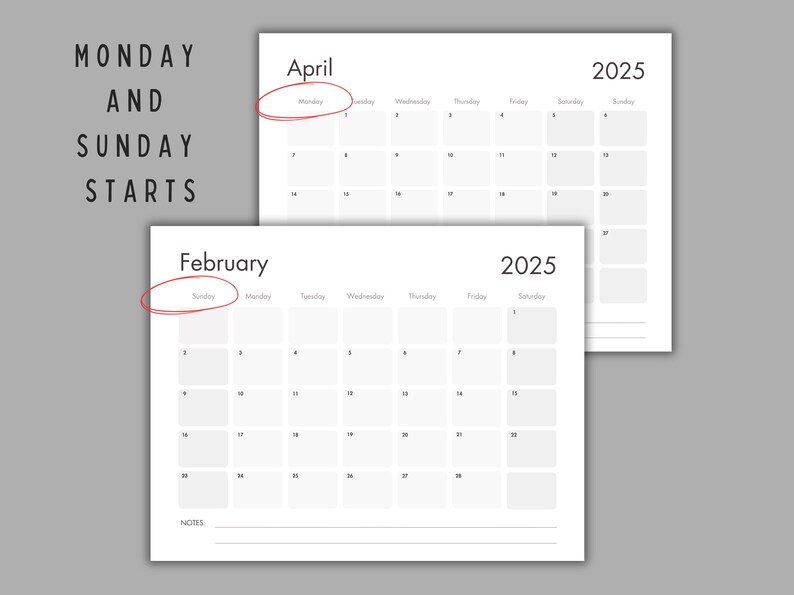 2025 Calendar 2025 Monthly Planner Landscape Elegant Monthly Calendar ...