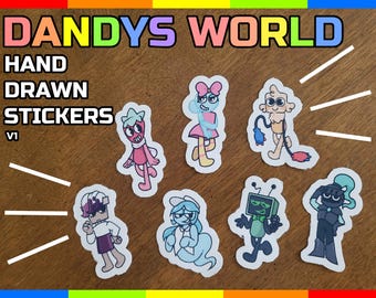 Dandy's World Hand Drawn Character Stickers (V1)
