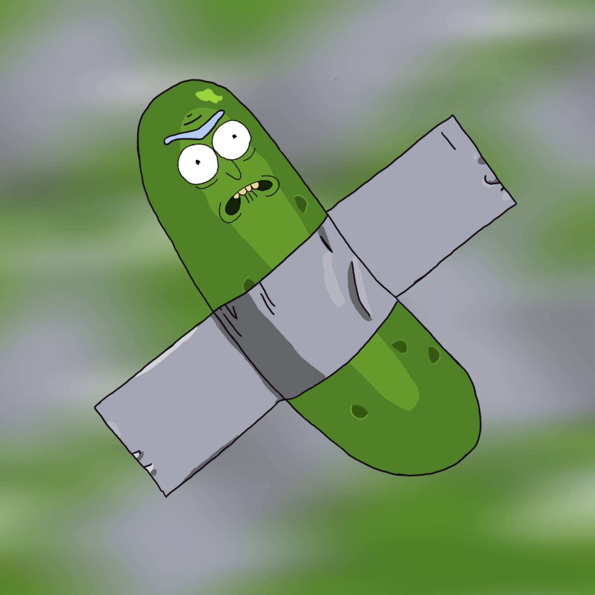 Pickle Rick duct tape sticker Etsy