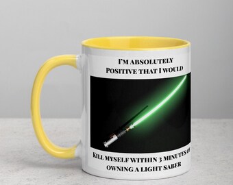 LIGHT SABER MUG - Quote Coffee Mug - Ceramic Coffee Cup - Coffee Cup Décor - Inspirational Mugs - Lightweight Tea Cup