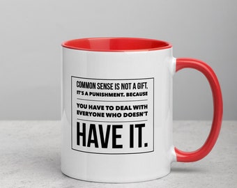 MUG WITH QUOTE - Philosopher Tea Mug - Black White Mug - Gift For Philosopher - Travel Coffee Mug - White Ceramic Mug