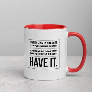 MUG WITH QUOTE - Philosopher Tea Mug - Black White Mug - Gift For Philosopher - Travel Coffee Mug - White Ceramic Mug