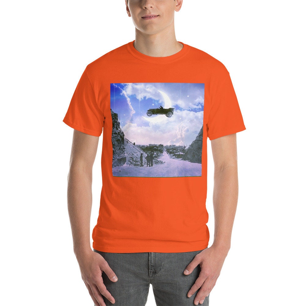 VINTAGE TEE MEN Rendering T Shirt Men Tee Shirt Multi Color Shirts Unique Handmade Tee Ring