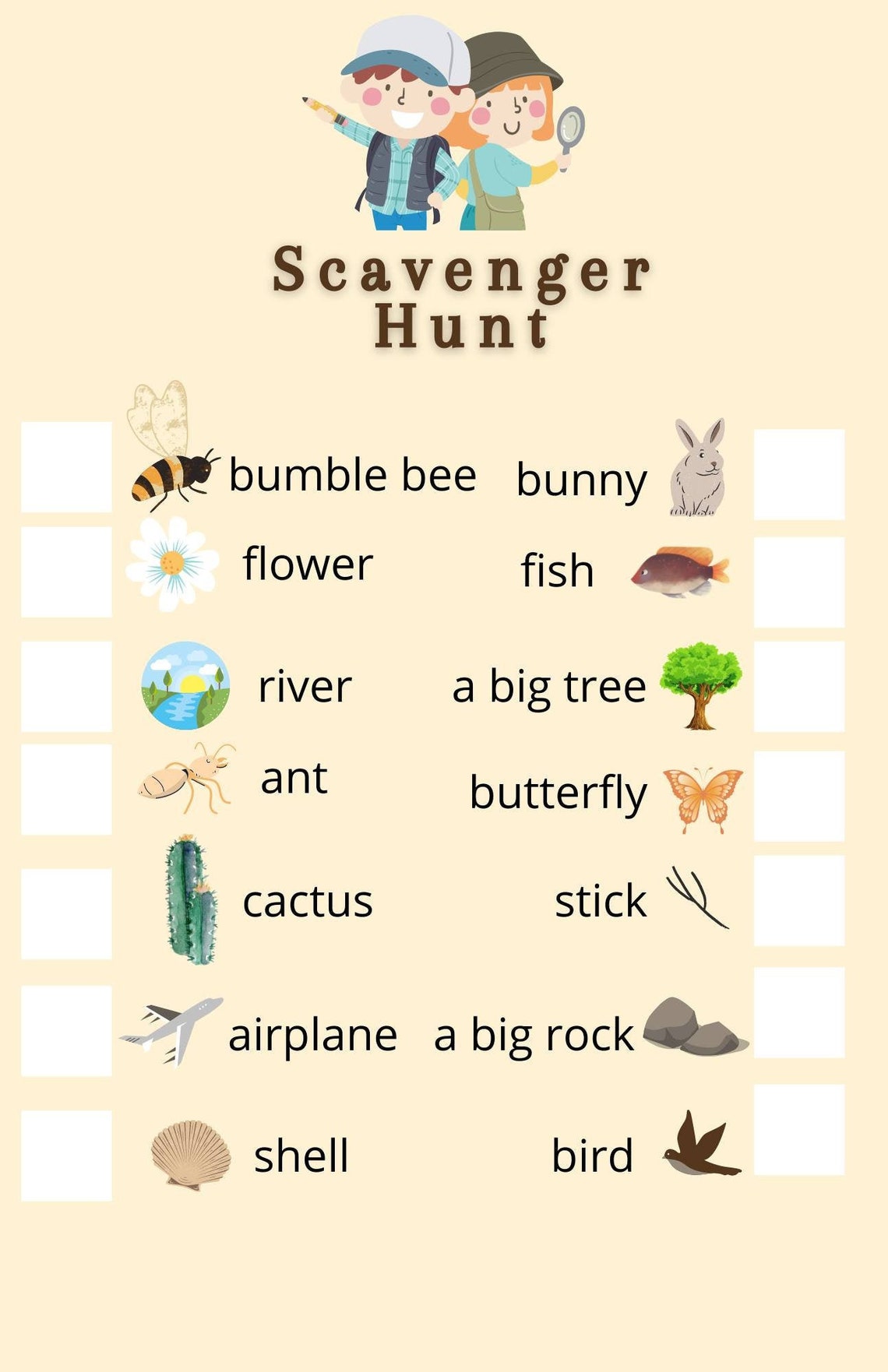 Pre K Scavenger Hunt