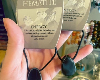 Hematite Necklace for Grounding, Protection, Promoting Balance, Enhancing Focus, Concentration, Shield against negative energies