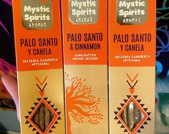 Mystic Spirits Palo Santo & Cinnamon Smudge Incense for protection, cleansing, prosperity,  positive energy, abundance, success, love