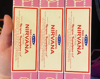 Nirvana  Satya Incense for deep peace, clarity, and enlightenment. Clears negative energy and foster spiritual growth.