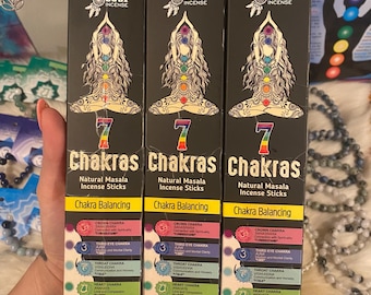7 Chakra Tribal Soul Incense to balance your  energy centers, well being, remove negative energies, cleanse your chakras