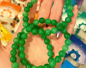 8mm Jade Bracelet for Increasing Fortune, Harmony, Compassion, Luck, Wealth, Brings Peace, Gets rid of Negativity